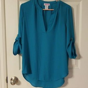 Three Pink Hearts Blue Tunic